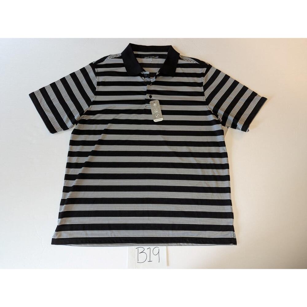 Great Northwest Polo Shirt Size Large NWT Stripes -0623B19